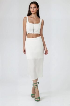 Hook-and-Eye Cropped Tank Top