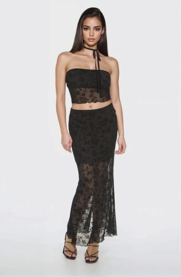 Floral Lace Tube Top & Skirt Set - Image 7
