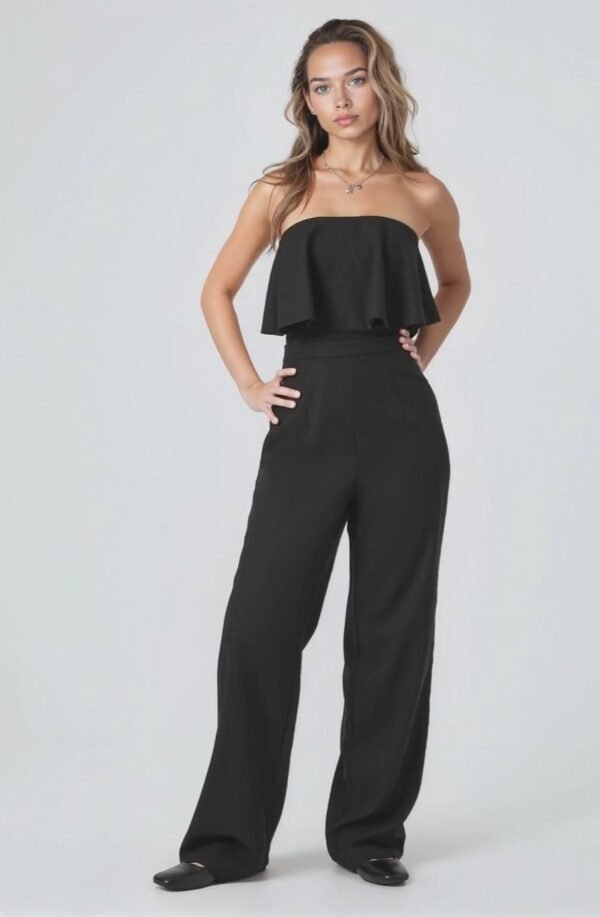 Flounce Wide-Leg Tube Jumpsuit - Image 3
